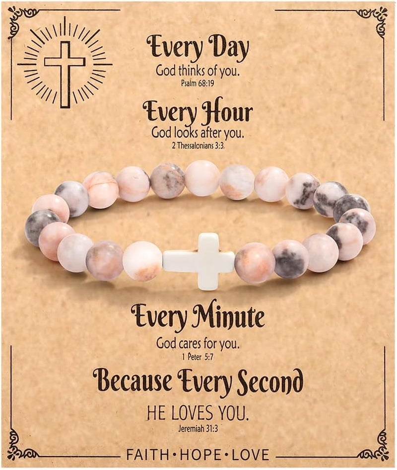 Paderast Christian Christmas Gifts for Women, Religious Cross Bracelet Gifts for Women/Daughter/Friend/Sister/Grandma/Granddaughter/Godmother/Her, Inspirational Birthday Faith Based Jewelry Stocking Stuffers Gifts - Image 1